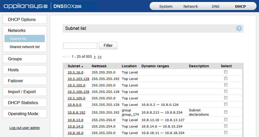 DNSBOX DHCP Screenshot 1