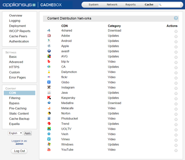 Software update caching screenshot